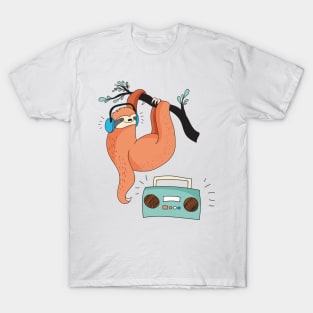 Hip Hop Sloth Boombox Sloth Lover Gift T-Shirt